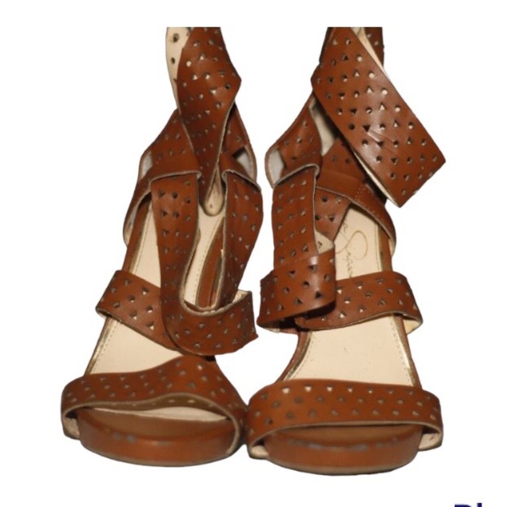 Jessica Simpson Strappy High Heel Shoes Brown Size 7 1/2
